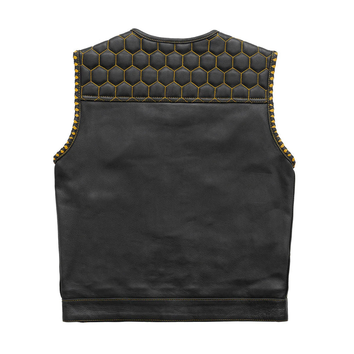 HANDMADE Hunt Club Men's Club Style 2024 Zippered Perforated Leather Vest Stinger Vest Biker Vest Black Paisley Concealed Carry LeatherWaistcoat