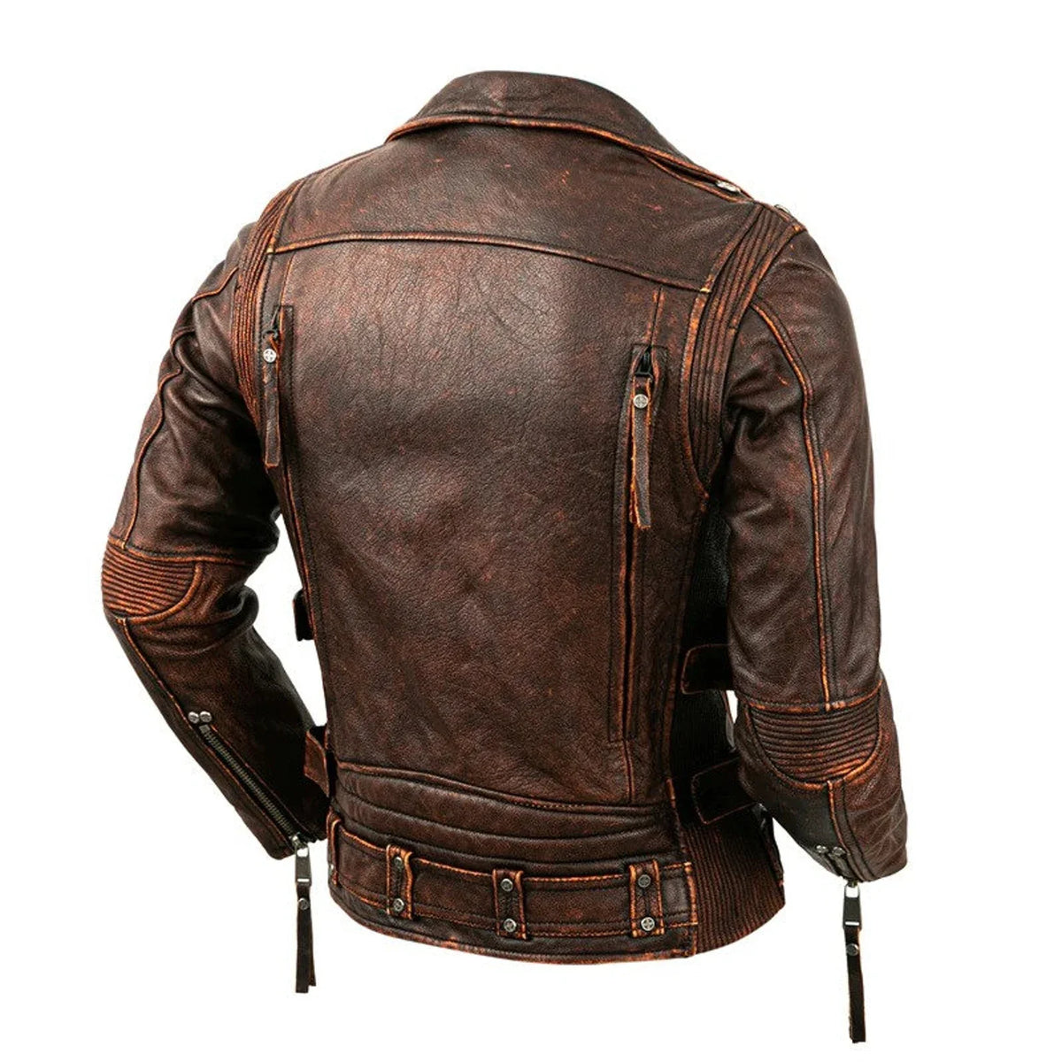 Vintage Zipper Moto Fitted Biker Jacket (XS/S)