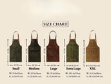 Mens Premium Full Grain Distressed Leather Apron With Split Leg Pockets & Tool Holder