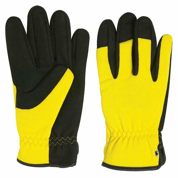 2 Pairs High Dex Yellow Work Mechanic Leather Gloves