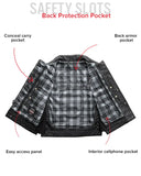 Men Club Style Iron Nomad  Leather And Denim Combo Motorcycle Concealed Carry Leather Vest