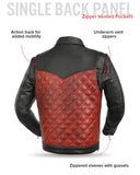 Hunt Club Men's Redstrike Red Leather Motorcycle Concealed Carry Jacket