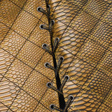 Kingsnake Embossed Men's Braided Gold Motorcycle Concealed Carry Leather Vest