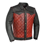 Hunt Club Men's Redstrike Red Leather Motorcycle Concealed Carry Jacket