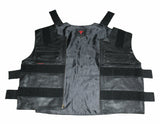 Mens Bullet Proof Tactical Style Motorcycle Concealed Carry Leather Vest