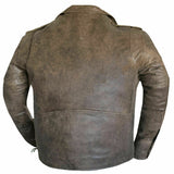 Men Brown Classic Motorcycle Biker Style Concealed Carry Suede Leather Jacket