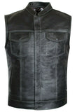 Men Club Style Perforated Paisley Liner Motorcycle Concealed Carry Leather Vest