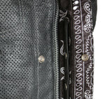 Men Club Style Perforated Paisley Liner Motorcycle Concealed Carry Leather Vest