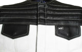 Mens Club Style White US Eagle Liner Motorcycle Concealed Carry Leather Vest