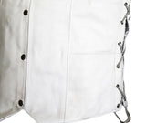 Ladies Side Laces Motorcycle White Leather Concealed Carry Vest