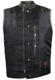 Men Club Style Padded US Eagle Liner Motorcycle Concealed Carry Leather Vest