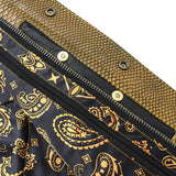 Kingsnake Embossed Men's Braided Gold Motorcycle Concealed Carry Leather Vest