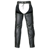 MEN BIKER PANTS STYLE BLACK RIDING ALL SEASON MOTORCYCLE LEATHER CHAPS S-6XL