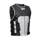 Blackline Men's Tactical Style Padded Motorcycle Leather Vest Concealed Carry