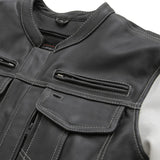 Hunt Club Vintage Style Men's Cafe Racer Motorcycle Concealed Carry Leather Jacket