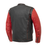 Hunt Club Men's Cafe Racer Motorcycle Concealed Carry Leather Jacket