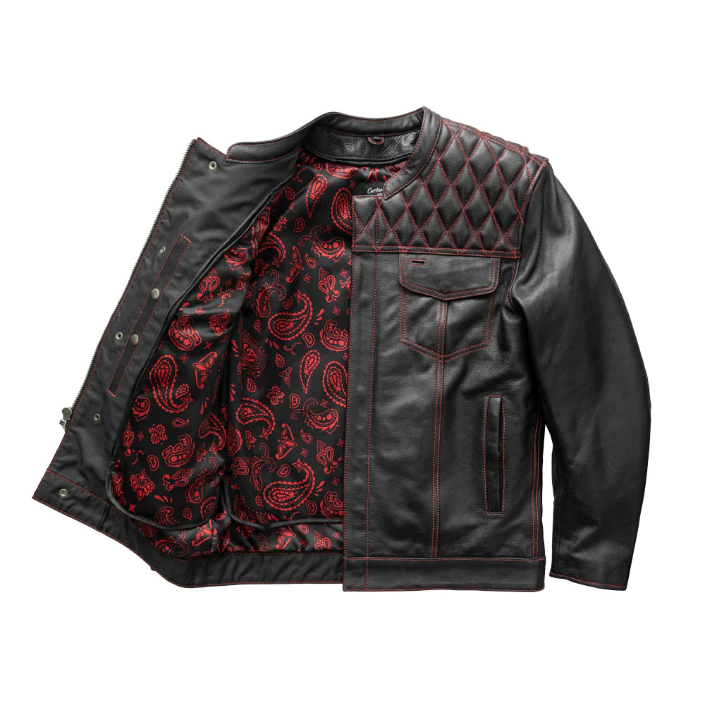 Hunt Club Men's Diamond Red Stitched Motorcycle Concealed Carry