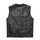 Hunt Club Style Side Laced Men's Motorcycle Concealed Carry Leather Vest