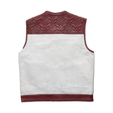 Hunt Club Style Perforated White Men's Club Motorcycle Concealed Carry Leather Vest