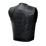 Cobra Crest Men's Lowcut Motorcycle Leather Vest Concealed Carry
