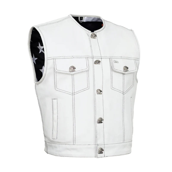 Mens Eagle Shell – Lowcut Men’s Motorcycle Leather Vest Concealed Carry