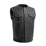 Hunt Club Honey Comb Men's Black Paisley Motorcycle Concealed Carry Leather Vest