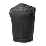 Hunt Club Honey Comb Men's Black Paisley Motorcycle Concealed Carry Leather Vest
