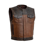 Hunt Club Gunner Men's Perforated Leather Paisley Motorcycle Concealed Carry Leather Vest