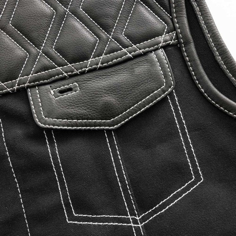 Men's Hunt Club Leather Denim Diamond Quilted Vest Stinger Men's Leather Vest offers Hunt Club Vest Biker Vest Waistcoat