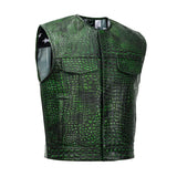 Gator Glint Men's Lowcut Motorcycle Leather Vest Concealed Carry