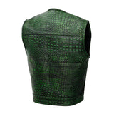 Gator Glint Men's Lowcut Motorcycle Leather Vest Concealed Carry