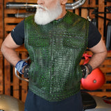 Gator Glint Men's Lowcut Motorcycle Leather Vest Concealed Carry