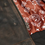 Harley Knight-  Men's Distressed Motorcycle Leather Vest Concealed Carry