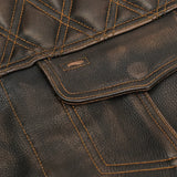 Harley Knight-  Men's Distressed Motorcycle Leather Vest Concealed Carry