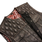 Harley Knight-  Men's Distressed Motorcycle Leather Vest Concealed Carry