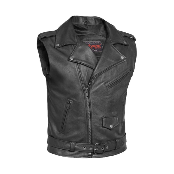 Highway Legend Men Motorcycle Biker Leather Vest Concealed Carry