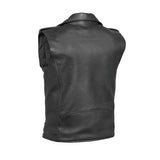 Highway Legend Men Motorcycle Biker Leather Vest Concealed Carry