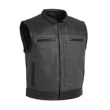 Hunt Club Two Tone Men's Perforated Leather Motorcycle Concealed Carry Leather Vest