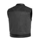 Hunt Club Two Tone Men's Perforated Leather Motorcycle Concealed Carry Leather Vest