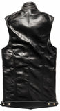 Men's Marcellus Black Leather Motorcycle Concealed Carry Biker Vest