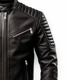 Mens Harvey Black Leather Motorcycle Concealed Carry Jacket