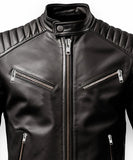 Mens Harvey Black Leather Motorcycle Concealed Carry Jacket