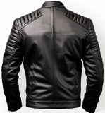 Mens Harvey Black Leather Motorcycle Concealed Carry Jacket