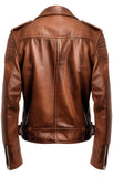 Mens Vintage Tan Leather Motorcycle Concealed Carry Biker Jacket