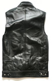 Men's Storm Black Leather Motorcycle Concealed Carry Biker Vest