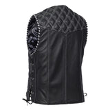 Midnight Thread- Men Classic Style Motorcycle Biker Leather Vest Concealed Carry
