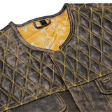 Rust Rider Men's Perforated Distressed Leather Vest Concealed Carry