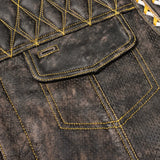Rust Rider Men's Perforated Distressed Leather Vest Concealed Carry
