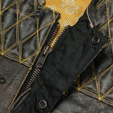 Rust Rider Men's Perforated Distressed Leather Vest Concealed Carry