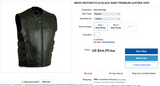 MEN'S MOTORCYCLE BLACK SWAT PREMIUM LEATHER VEST